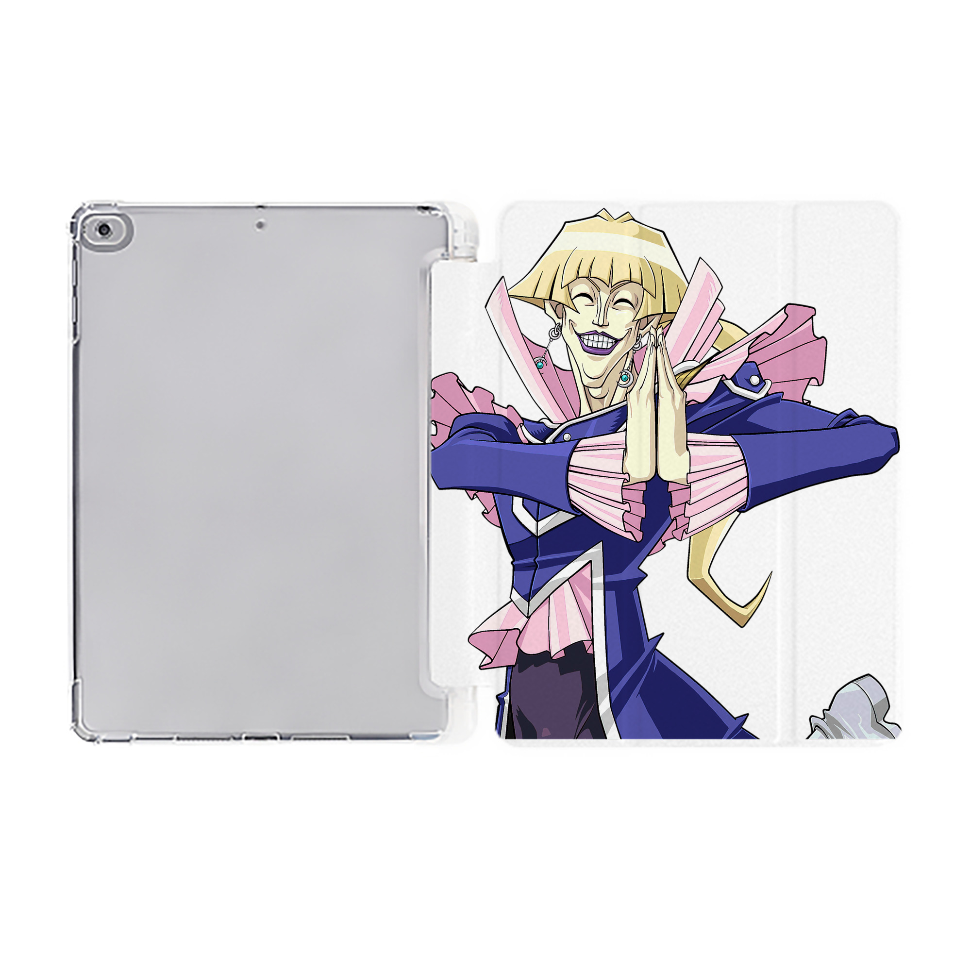 （画像用） 遊☆戯☆王 Yu-Gi-Oh! IPad ケース ペン収納付き 三つ折りスタンド PUレザー×シリコン 対応機種9.5/10.5/10.9インチ